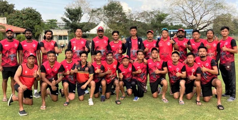 The Nagaland team after beating Sikkim on February 21.